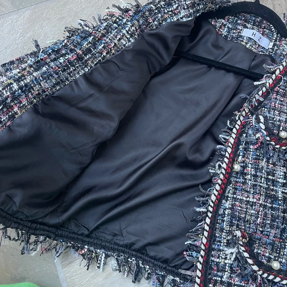 NWOT Chicwish blue tweed  jacket - Picture 6 of 7